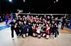 The Korean women's volleyball team poses after a win over France on June 13, 2024 at the Volleyball Nations League in Fukuoka, Japan. [FIVB]