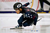 Andrew Heo of the United States skates during the semifinal of the men's 500 meters at the Four Continents Championship short track speedskating event in Kearns, Utah, on Nov. 11, 2022. [AP/YONHAP]