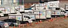 Delivery trucks of e-commerce giant Coupang are pictured in this file photo taken Feb. 26. [YONHAP]