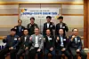 Officials from Incheon National University and the city's economic organizations pose for a photo during the meeting on April 8. [INCHEON NATIONAL UNIVERSITY]