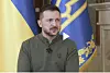 Ukrainian President Volodymyr Zelenskyy speaks during an interview with public broadcaster KBS in Uzhhorod in western Ukraine on Thursday in this captured image from KBS' homepage. [SCREEN CAPTURE]