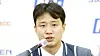 Basketball player Heo Ung answers questions from reporters during the Jeonju KCC Egis induction ceremony held at KCC headquarters in Seocho District, southern Seoul, on the afternoon of May 24, 2022. [NEWS1]