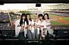 Girl group i-dle takes a photo at the Angel Stadium of Anaheim in Los Angeles after throwing its first ceremonial pitch for the LA Angels and Tampa Bay Rays game on Aug. 4. [LA ANGELS]