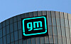 The GM logo is seen on the facade of General Motors headquarters in Detroit on March 16, 2021. [REUTERS/YONHAP]