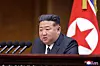 North Korean leader Kim Jong-un delivers a speech at a key parliamentary meeting held on Sept. 20 and 21 in Pyongyang, according to the Korean Central News Agency (KCNA) on Sept. 22. [KCNA]