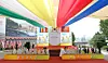 A groundbreaking ceremony for the Lotus Hall is held at the Dongguk University campus in Jung District, central Seoul, on Sept. 30. [DONGGUK UNIVERSITY]
