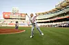 Member Yuqi of girl group i-dle throws her first ceremonial pitch for the LA Angels and Tampa Bay Rays game on Aug. 4. [LA ANGELS]