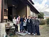 Six Korean undergraduates pose for a photograph with their home-stay host family in front of their house in Mima City in Tokushima Prefecture, Japan, on Jan. 25. [LEE SOO-JUNG]