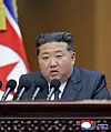 North Korean leader Kim Jong-un delivers a speech at a key parliamentary meeting held on Sept. 20 and 21 in Pyongyang, according to the Korean Central News Agency (KCNA) on Sept. 22. [KCNA]