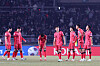 The Korean national team reacts after a 1-1 draw with Oman in a 2026 World Cup qualifer at Goyang Stadium in Goyang, Gyeonggi on March 20. [YONHAP]