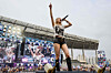 K-pop star Rosé of Blackpink performs her megahit ″APT.″ as she makes a surprise appearance during singer Psy's concert at the Incheon Asiad Main Stadium in Incheon on June 28. [AFP/YONHAP]