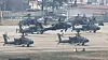 Apache attack helicopters are seen at Camp Humphreys, a U.S. military base in Pyeongtaek, Gyeonggi, on April 10. [YONHAP]