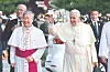 Cardinal Lazarus You Heung-sik, left, and late Pope Francis in 2014 during the pope's visit to Korea. [JOINT PRESS CORPS]