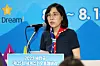 Kim Hyun-sook, former Minister of Gender Equality and Family, holds a press briefing at the World Scout Jamboree on Aug. 7, 2023. [YONHAP]