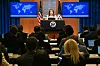 U.S. State Department spokesperson Tammy Bruce speaks during a press briefing at the State Department in Washington on April 15. [AFP/YONHAP]