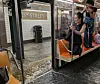 Video captured by an eyewitness at 23rd Street and 28th Street on the No. 1 train line shows rain water rushing into a subway car. [SCREEN CAPTURE]