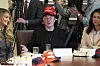 Elon Musk speaks during a cabinet meeting at the White House on April 30 in Washington. [AP/YONHAP]