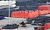 Steel products are stacked at Pyeongtaek Port in Gyeonggi on June 1. [YONHAP]