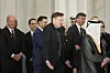 Elon Musk gestures as he arrives for a state dinner hosted by Qatar's Emir Sheikh Tamim bin Hamad Al Thani in honor of President Donald Trump at Lusail Palace in Doha, Qatar, May 14. [AP/YONHAP]