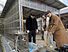 Three Korean undergraduates wash Konjac, a root vegetable used to make Japanese gelatinous food, at their home-stay residence in Mima City, Tokushima Prefecture, Japan, on Jan. 25.