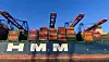 Korean container ship the HMM Stockholm is loaded at the loading terminal Burchardkai, in the harbor in Hamburg, Germany on April 3. [REUTERS/YONHAP]