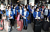 Filipino workers participating in a pilot program for foreign housekeepers in Korea enter the country through Incheon International Airport on Aug. 6, 2024. [NEWS1]