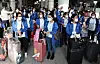 Filipino workers participating in a pilot program for foreign housekeepers in Korea enter the country through Incheon International Airport on Aug. 6, 2024. [NEWS1]