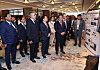 Korea Water Resources Corporation CEO Yun Seog-dae, center in the front row, looks at K-water's advanced water management technologies presented on a panel during the Asia Water Council board meeting in Phnom Penh, Cambodia, on Feb. 27. [K-WATER]