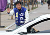 Kim Jun-hyuk, a lawmaker representing Gyeonggi's Suwon-D electoral district, waves to the public after his win at the April 10 general election on April 11 in Suwon, Gyeonggi. [YONHAP]