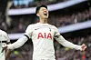 Tottenham's Son Heung-min celebrates scoring his side's third goal during a Premier League match against Crystal Palace at Tottenham Hotspur Stadium in London on Saturday. [AP/YONHAP]