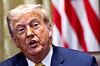 U.S. President Donald Trump speaks during a Cabinet meeting at the White House in Washington on July 8. [REUTERS/YONHAP]