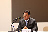 Celltrion founder and chairman Seo Jung-jin speaks about the company's merger plan at a press conference in western Seoul Wednesday. [CELLTRION]