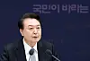 President Yoon Suk Yeol speaks during a meeting held on Thursday at the presidential office in Yongsan District, central Seoul, to discuss further details on policy plans outlined during previous town hall meetings. [YONHAP]