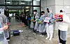 Medical students attending Pusan National University's School of Medicine picket at the main hall of the university in Busan on Tuesday. [NEWS1]