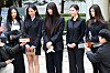 NewJeans members respond to questions on March 7 at the Seoul Central District Court in Seocho District, southern Seoul. [NEWS1]