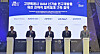 From left, Korea Aerospace University President Hurr Hee-young; Kim Kyung-nam, head of Korean Air Aviation Technology Research Institute; Goyang Mayor Lee Dong-hwan; Choi Jong-jin, LIG Nex1’s senior managing director and Song Yon-kyun, head of Posco’s Steel Solution Research Laboratory attend the signing ceremony for a partnership to advance technology for vertiports supporting urban air mobility at the Goyang Drone-UAM Expo 2024 on Thursday. [POSCO]