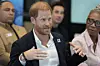 Prince Harry takes part in a panel discussion on how social action positively impacts mental health with four young people who are involved with The Diana Award in London's Salisbury Square on Sept. 11. [REUTERS/YONHAP]