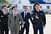 Defense Minister Ahn Gyu-back, second from left, and Japanese Defense Minister Shinjiro Koizumi, right, walk together in Japan, in this photo provided by the Defense Ministry on Jan. 30. [YONHAP]
