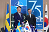 Korean President Yoon Suk Yeol, left, and Swedish Prime Minister Ulf Kristersson shake hands during bilateral talks on the sidelines of a NATO summit in Washington on July 11. [PRESIDENTIAL OFFICE]
