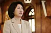 Kim Hye-kyung, wife of liberal Democratic Party presidential candidate Lee Jae-myung, looks around inside a Catholic church on Sorok Island in Goheung, South Jeolla, on the morning of May 27. [YONHAP]