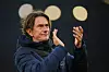 Brentford manager Thomas Frank applauds as he leaves the pitch after a Premier League match against Liverpool Anfield stadium in Liverpool, England, on Nov. 12, 2023. [AP/YONHAP]