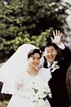 A wedding photo of Lee Jae-myung, right, and Kim Hye-kyung [LEE JAE-MYUNG]