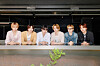 Members of boy band BoyNextDoor pose for photos prior to an interview with reporters on May 9 in western Seoul. [KOZ ENTERTAINMENT]