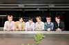 Members of boy band BoyNextDoor pose for photos prior to an interview with reporters on May 9 in western Seoul. [KOZ ENTERTAINMENT]