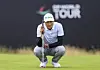 Li Haotong looks on the 18th green on day one of the Scottish Open at The Renaissance Club, North Berwick, Scotland, Thursday July 11, 2024. [AP/YONHAP]