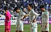 Jeonbuk Hyundai Motors react after losing the second leg of the 2023-24 AFC Champions League quarterfinals to Ulsan HD at Ulsan Munsu Football Stadium in Ulsan on March 12. [NEWS1]