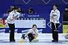Team Korea competes in the LGT World Women's Curling Championship at Uijeongbu Indoor Ice Rink in Uijeongbu, Gyeonggi on March 15. [YONHAP]