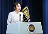 Presidential spokesperson Kang Yu-jung speaks during a press briefing at the presidential office in Seoul on June 9. [NEWS1]