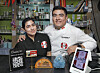 Chef and owner Juan David Jacome Silva, right, and his wife Jhein Arroyo Silva pose for a photo at the Peruvian restaurant Ceviche 210 in Pyeongtaek, Gyeonggi. [PARK SANG-MOON]