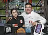 Chef and owner Juan David Jacome Silva, right, and his wife Jhein Arroyo Silva pose for a photo at the Peruvian restaurant Ceviche 210 in Pyeongtaek, Gyeonggi. [PARK SANG-MOON]